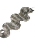 QVR Salt Pepper Crochet Hair Body Wave Machine Made Feather Human Hair Extension