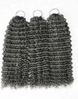P3G5|Salt Pepper Small Kinky Curly Feather Crochet Human Hair