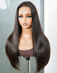 high 180% density human hair black straight wigs