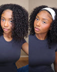 QVR Glueless Half Wig 3 In 1 Kinky Curly Human Hair Protective Hairstyle