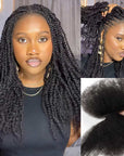 QVR Brazilian Remy Hair Afro kinky Bulk Human Hair For Braiding Dreadlock Hair