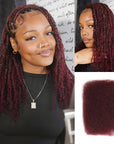 QVR Affordable Afro Kinky Bulk Human Hair 99J Burgundy Color For Braiding DreadLock