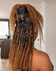 QVR Affordable Afro Kinky Bulk Human Hair Auburn Color For Braiding DreadLock