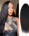 P3G5|Natural Black Kinky Straight Feather Crochet Human Hair