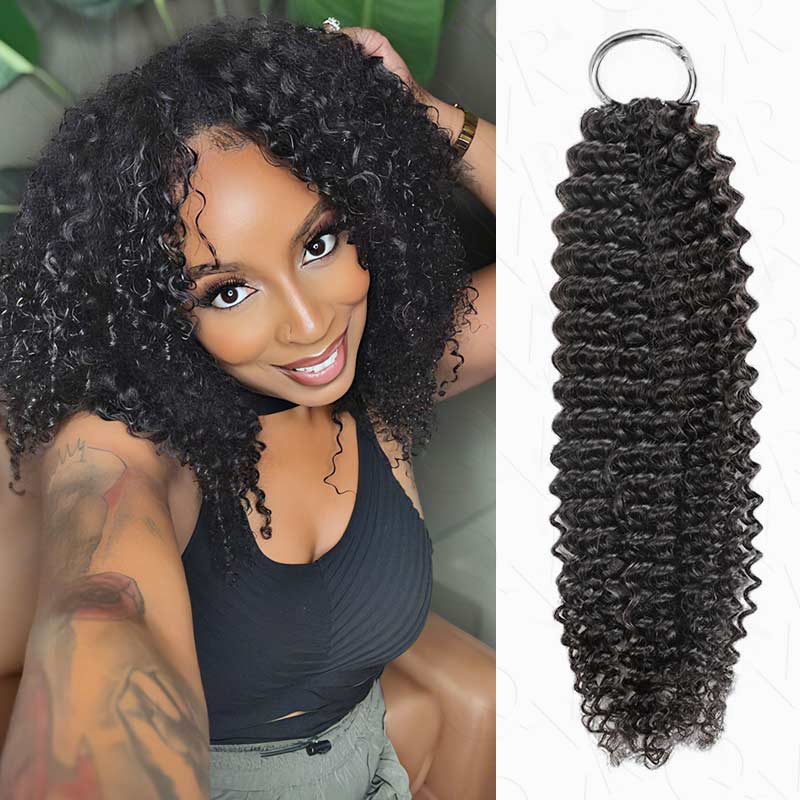 QVR Natural Black Water Wave Crochet Human Hair Extensions – QVR Hair