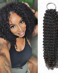 Model Show|QVR Small Kinky Curly Feather Crochet Human Hair