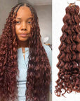 QVR Reddish Brown Crochet Weave Hair Extensions Machine Made