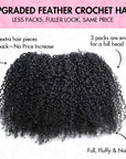 QVR Upgraded Tight Curly Feather Crochet Human Hair 3 Packs for Full Head Crochet Weave Hair Extensions
