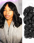 QVR French Curl Human Crochet Hair Machine Made Natural Black Feather Crochet Human Hair Extension