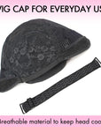 QVR Breathable Wig Cap with Ajustable Strap for Making Wigs