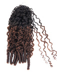 QVR Burmese Curly Feather Crochet Human Hair Ombre Brown