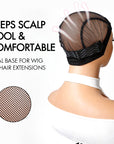 QVR Black Mesh Weaving Cap Elastic Crochet Braid Wig Caps for Making Wig