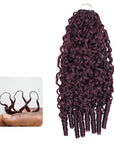 QVR Burmese Curly Feather Crochet Human Hair Dark Burgundy