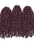 QVR Burmese Curly Feather Crochet Human Hair Dark Burgundy