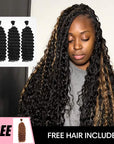 B3G1|QVR Deep Wave Boho Knotless Braids Human Bulk Hair