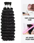 QVR Deep Wave Bulk Hair Extensions for Boho Knotless Braiding