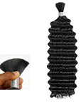 QVR Deep Wave Bulk Hair Extensions for Boho Knotless Braiding