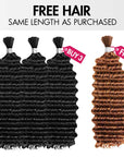B3G1|QVR Deep Wave Boho Knotless Braids Human Bulk Hair