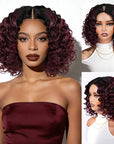 QVR Glueless Big Curly V Part Wig Ombre