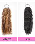 QVR Blonde Highlight Small Kinky Curly Feather Crochet Hair Machine Made Seamless Human Hair Extensions
