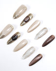 US Only|QVR Cold Brew Amber Press-On Nails