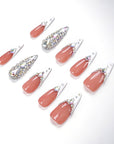 US Only|QVR Diamond Peach Glow Press-On Nails