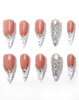 US Only|QVR Diamond Peach Glow Press-On Nails