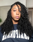 QVR Burmese Kinky Curly Crochet Hair Machine Made Natural Black Natural Curls Feather Human Hair Extension