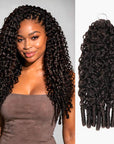 QVR Burmese Curly Feather Crochet Human Hair Dark Brown Machine Made Crochet Weave Hair Extensions