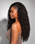 QVR Burmese Curly Feather Crochet Human Hair Dark Brown Machine Made Crochet Weave Hair Extensions