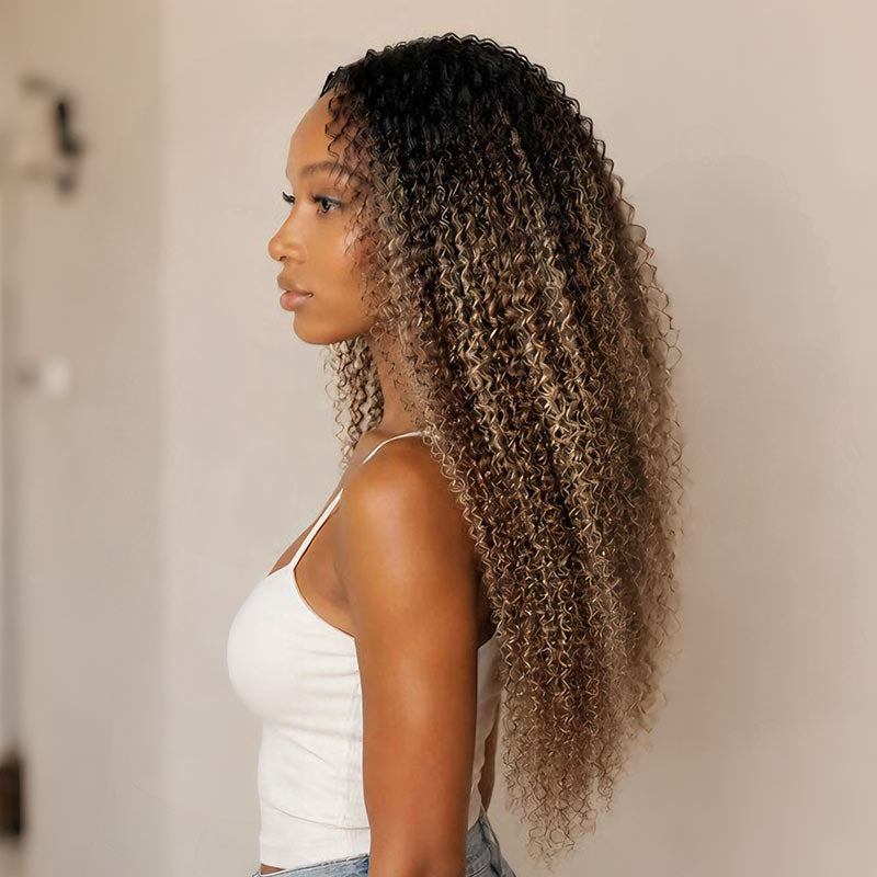 MATCH SALE|QVR Sun-Kissed Blonde Mixed Highlights Burmese Kinky