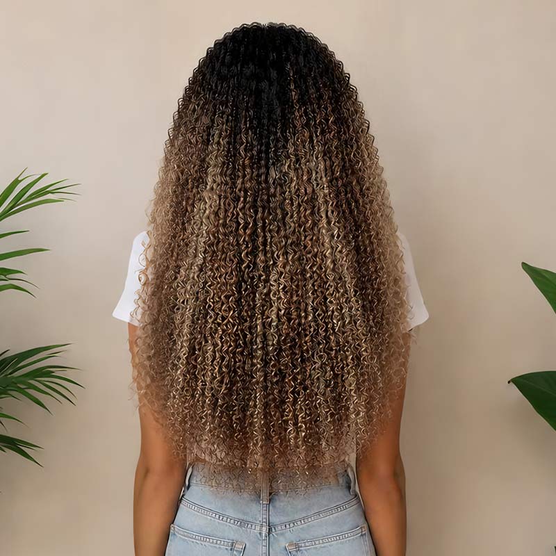 MATCH SALE|QVR Sun-Kissed Blonde Mixed Highlights Burmese Kinky