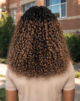 QVR Honey Caramel Mixed Highlights Feather Crochet Human Hair Twist Curly Miracle Knots Crochet Weave Hair Extensions