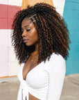 QVR Brown Highlight Feather Crochet Human Hair
