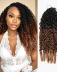 QVR Burmese Curly Feather Crochet Human Hair Ombre