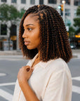 QVR Brown Highlight Feather Crochet Human Hair