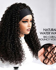 QVR New Water Wave Headband Wig 100% Human Hair Glueless Wigs for Women