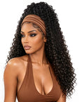 QVR New Water Wave Headband Wig 100% Human Hair Glueless Wigs for Women