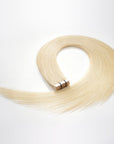 QVR Invisible Straight Tape In Hair Extensions Natural Black Premium