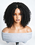 QVR Glueless Spiral Coily Curly V Part Wig Beginner Friendly Short Bob Wigs