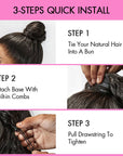 QVR Drawstring Ponytail Extension Burmese Curly Human Hair Ponytail Hairstyle