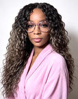 QVR Sun-Kissed Blonde Mixed Highlights Feather Crochet Human Hair Water Wave Miracle Knots Crochet Weave Hair Extensions