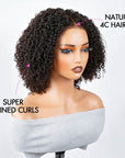 QVR 4C Edges Curly 9x6 Lace Short Bob Wigs Glueless Human Hair Wig