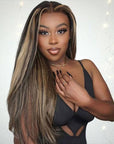 human hair wigs balayage highlight body wave 13x4 lace for trendy black women