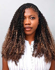 QVR Sun-Kissed Blonde Mixed Highlights Feather Crochet Human Hair Burmese Kinky Curly Miracle Knots Crochet Weave Hair Extensions
