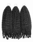 QVR Kinky Straight Feather Crochet Human Hair with Sprial Ends Machine Made Crochet Weave Hair Extensions