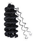 QVR Loose Deep Wave Feather Crochet Human Hair with Spring Curl Ends Machine Made Crochet Weave Hair Extensions