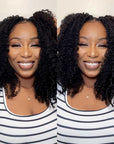 QVR Burmese Kinky Curly Crochet Hair Machine Made Natural Black Natural Curls Feather Human Hair Extension