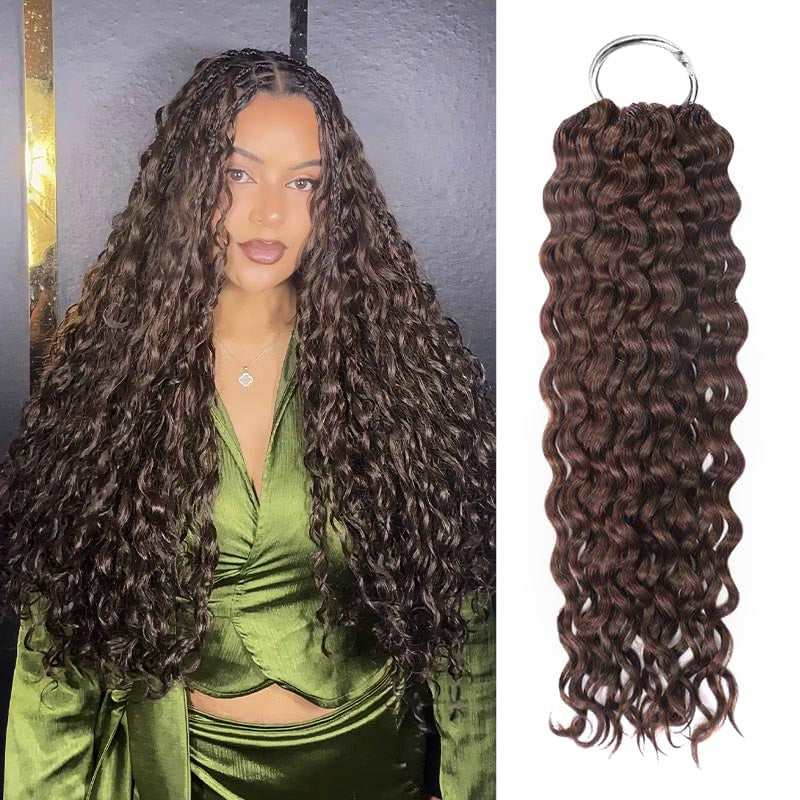 QVR Dark Brown Water Wave Human Crochet Hair Extensions – QVR Hair