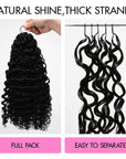 QVR Water Deep Wave Feather Crochet Human Hair Natural Black Miracle Knots Crochet Weave Hair Extensions